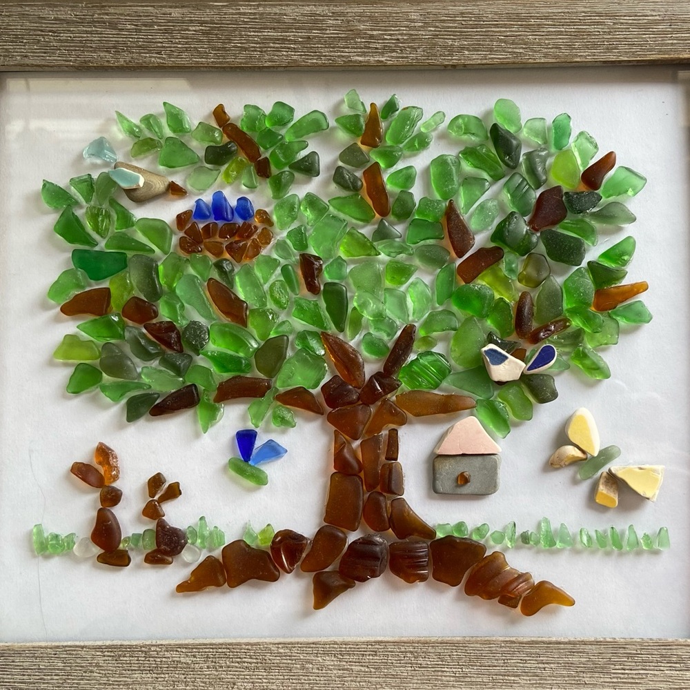 Sea Glass Happy Tree